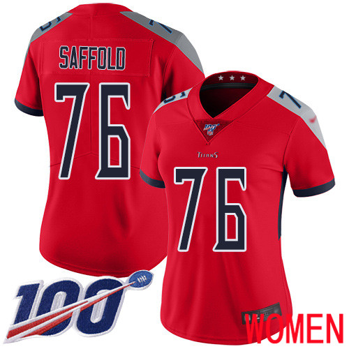 Tennessee Titans Limited Red Women Rodger Saffold Jersey NFL Football #76 100th Season Inverted Legend